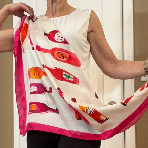 Kate Spade 100% silk scarf! Beautiful and colorful 34” x 34” EUC - Picture 8 of 16